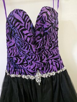 New Formal Purple Zebra Print/Black Dress