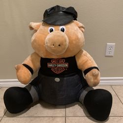 RARE Giant 30” Harley Davidson Pig Stuffed Animal