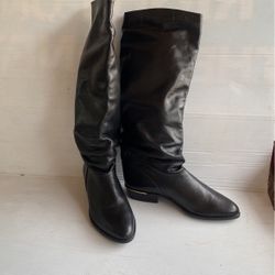 Black Leather Boots Size:9 For Women 