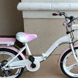 Girl pink and white Forever brand bicycle 