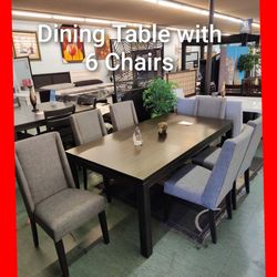 ✨ Clearance Dining Table with 6 Chairs