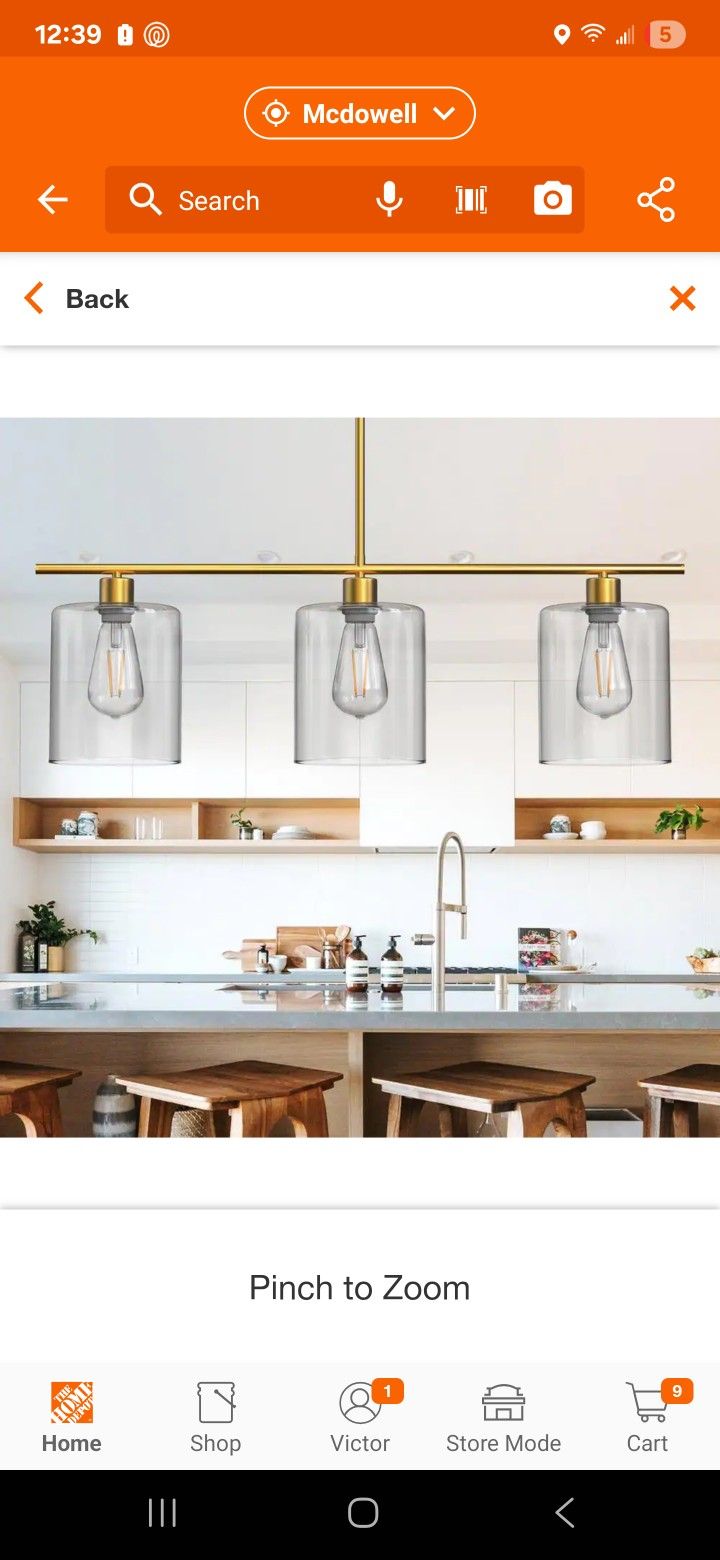 3-Light Gold Modern Kitchen Island Pendant Light Fixtures, Linear Hanging Light Chandelier Clear Glass Shade