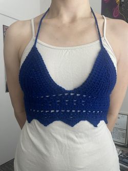 XS/S Adjustable Halter Neck Crochet Bralette 