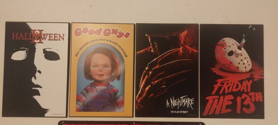 Classic Horror Movie Poster/Plaque Set of 4