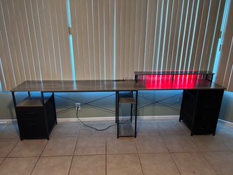 Light grey gaming/office desk