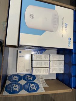 ADT + blu system base window sensors and motion detector