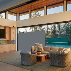 🔥Special Discount (Brand new in Box )🔥118.5 x 71 inches Outdoor Aluminum Handle Office Partition Windshield Isolation Canopy(Grey)💰60 Decatur Locat