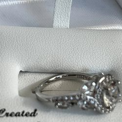 Brand New Size 6 Sterling Silver Lab-Created White Sapphire Ring, Pics Are Up Or Best Offer Pick Up Only Comes With Original Box As Price On It 