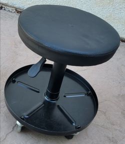 Adjustable Rolling Mechanic Shop Stool w/ Tool Tray!