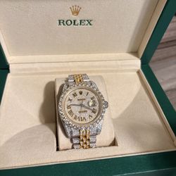 Two Tone Moissanite Watch 