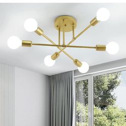 6 Light Sputnik Mid century Chandelier 