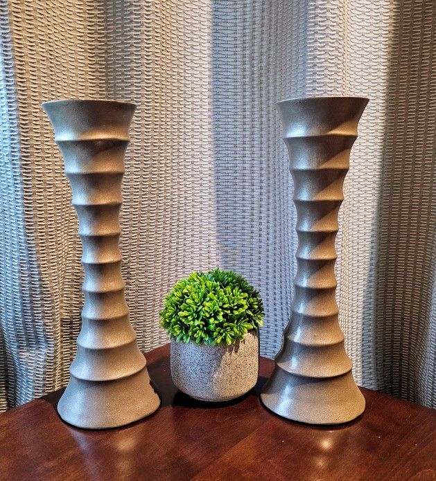 Tapered Pillars, for candles/decor Set Of 2 -14" tall