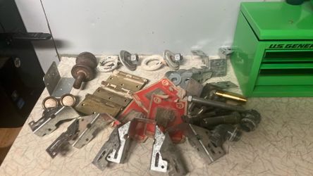 Hardware- brackets knobs hinges fittings metal ball hitch solid metal rings