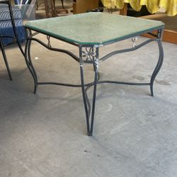 Vintage Hand Forged Wrought Iron Patio End Table 