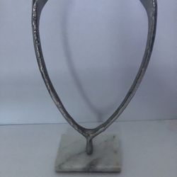 ✨Primitive ✨MODERN Decorative Sculpture Chrome & Marble 
