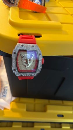 Custom panther themed watch with red wrist strap