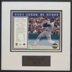 Reggie Jackson Autographed Signed Upper Deck 8x10 Framed Photo UDA Mr October