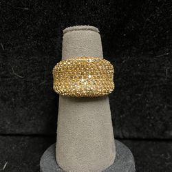SALE $50! NEW CITRINE PAVE RING STERLING SILVER FREE SHIPPING!!!
