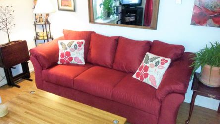 Red 3 seat sofa