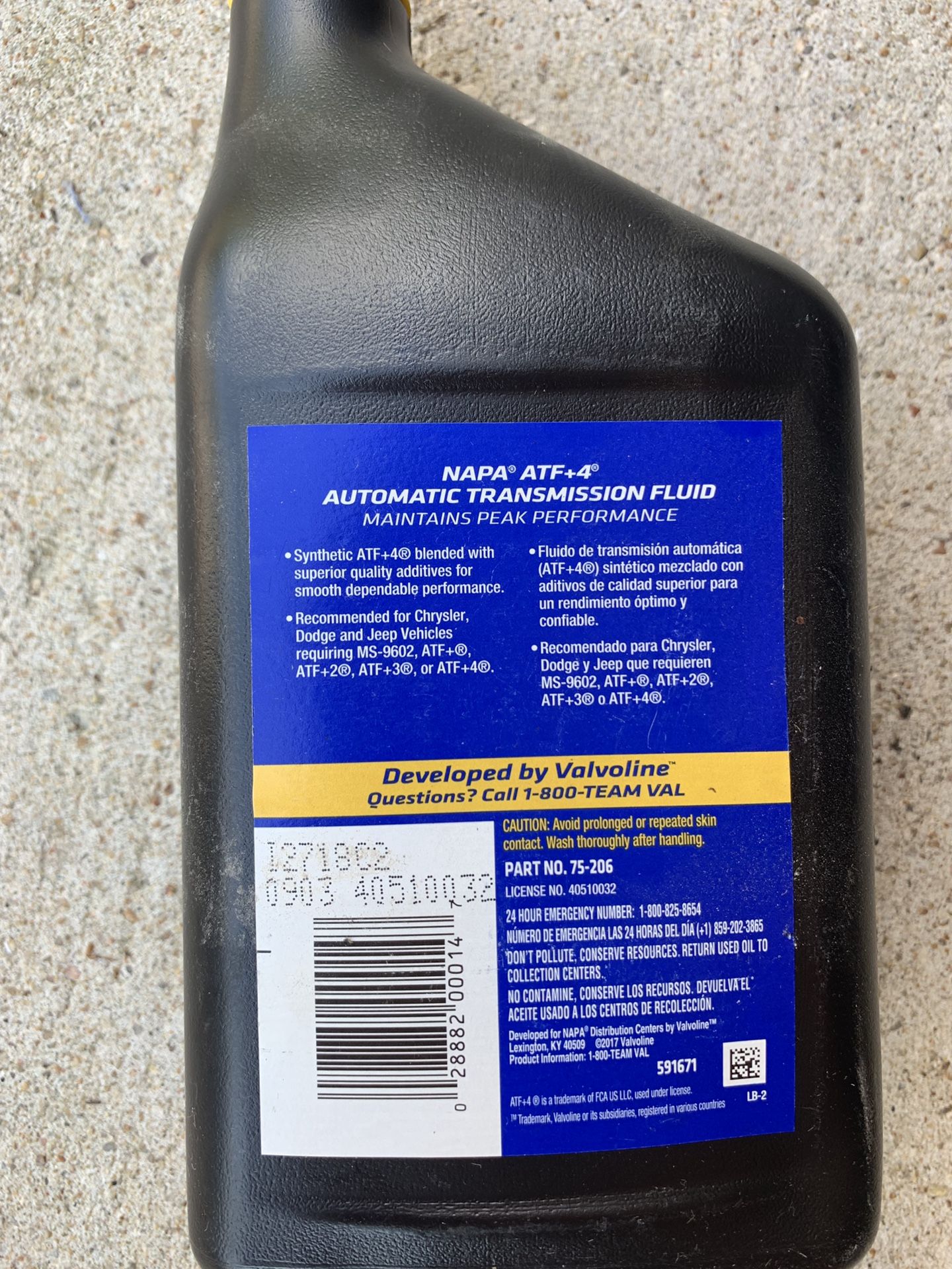 NAPA Premium Performance ATF+4 Automatic Transmission Fluid 1 qt for