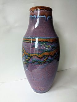 Vintage 1980s Studio Pottery LARGE Ceramic Vase