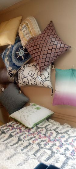 New assortment of indoor outdoor throw pillows 7/20 dollar's each high grade material only