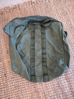 Vintage Military Surplus Canvas Equipment Bag – Olive Drab – 30" x 29"