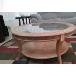 Solid work, etched glass coffee table 