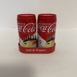 Coca-Cola salt and pepper tin shakers