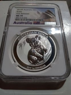 2019P Australia S$1 Koala - First Releases MS 70 Silver Coin