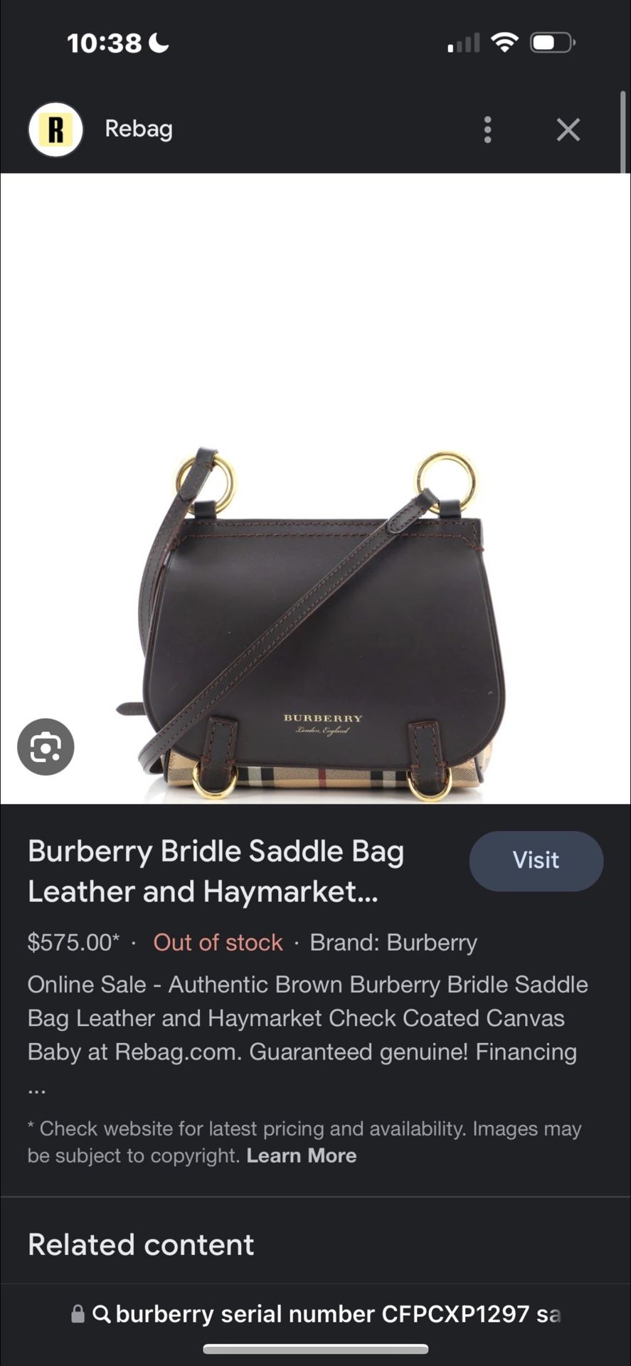 Burberry Bag for Sale in Springs, CA - OfferUp