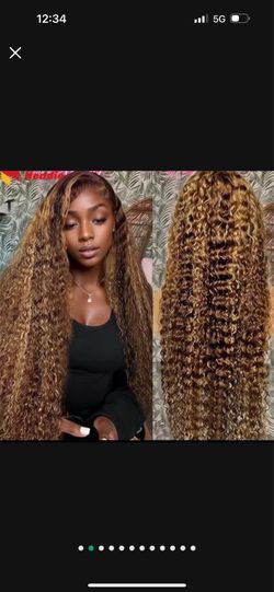 “38” 250 density human hair wig