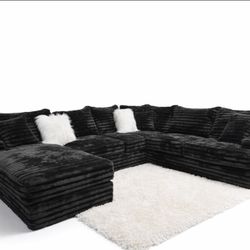 Brand New Elegant Comfy Corduroy Sectional Set 