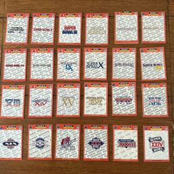 1989 Pro Set Super Bowl Complete Set 23 With #24 1990 Pro Set XXIV  (24) Logo