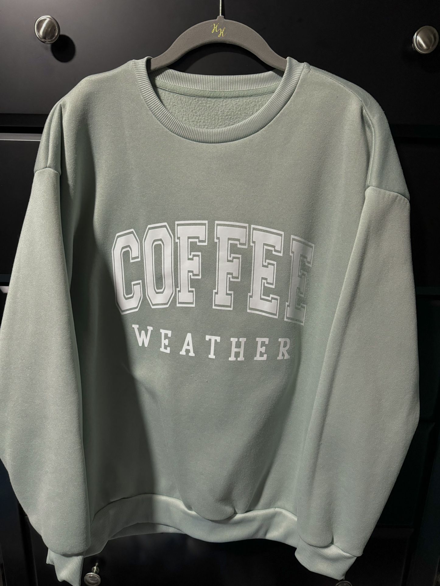 Women’s Size XL Coffee Weather Graphic Pullover Sweatshirt