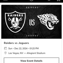 Raiders Tickets (vs Jags)