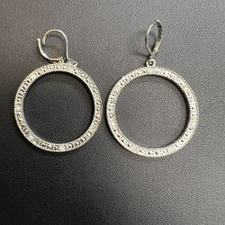 White rhinestone circle earrings