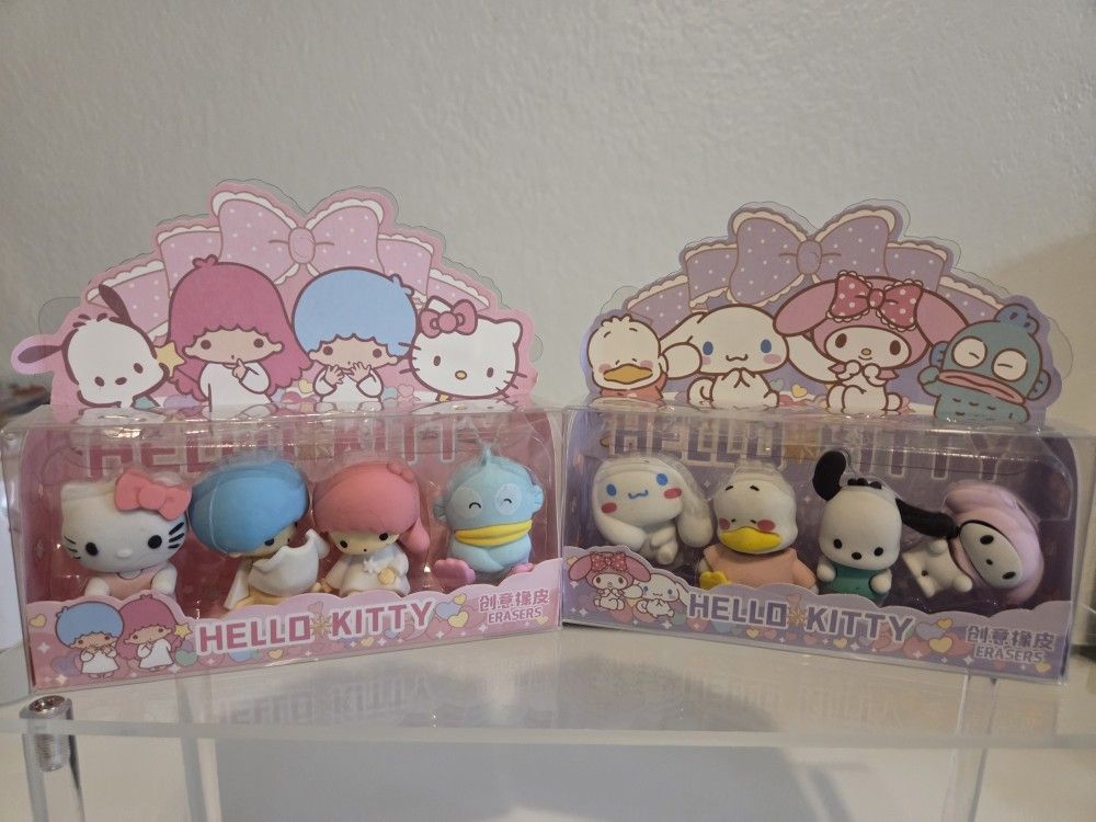 Hello Kitty And Friends Erasers And Mousepad