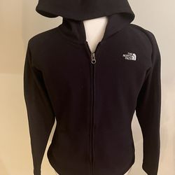 The North Face Black Hoodie Zipper Fleece Sweatshirt Jacket- Girls XL (18)