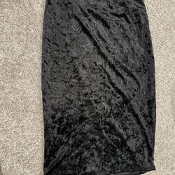 Satin Black Pencil Skirt 