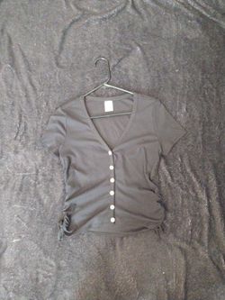 Black Low-Cut V-Neck