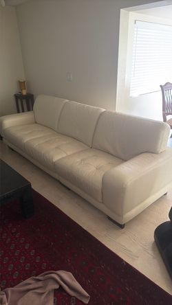 Genuine leather off white couch (include dimensions) sell for $400