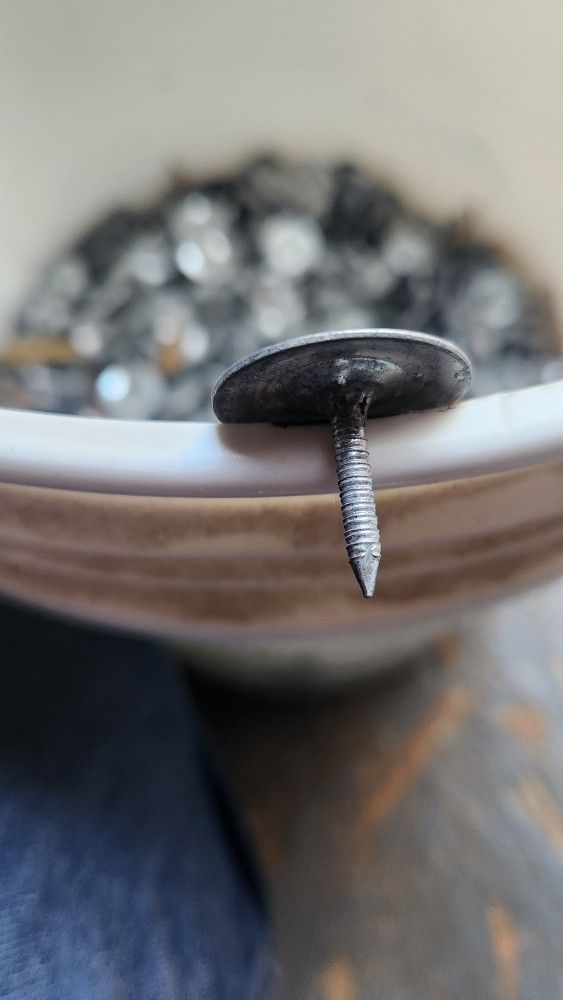 Metal Cap Roofing Nails 1" Little Under Half Bucket