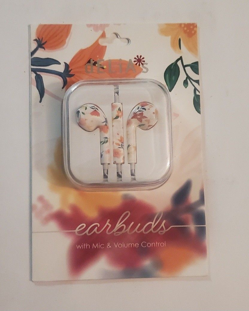 Delias Floral Ear Buds With Mic Volume Control