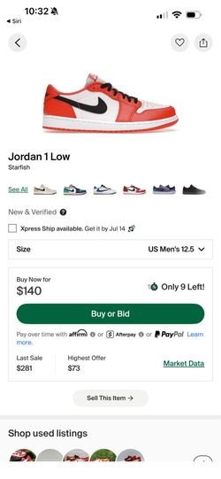 Air Jordan one low OG size 12/5