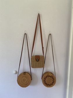 Three Straw Crossbody Bags