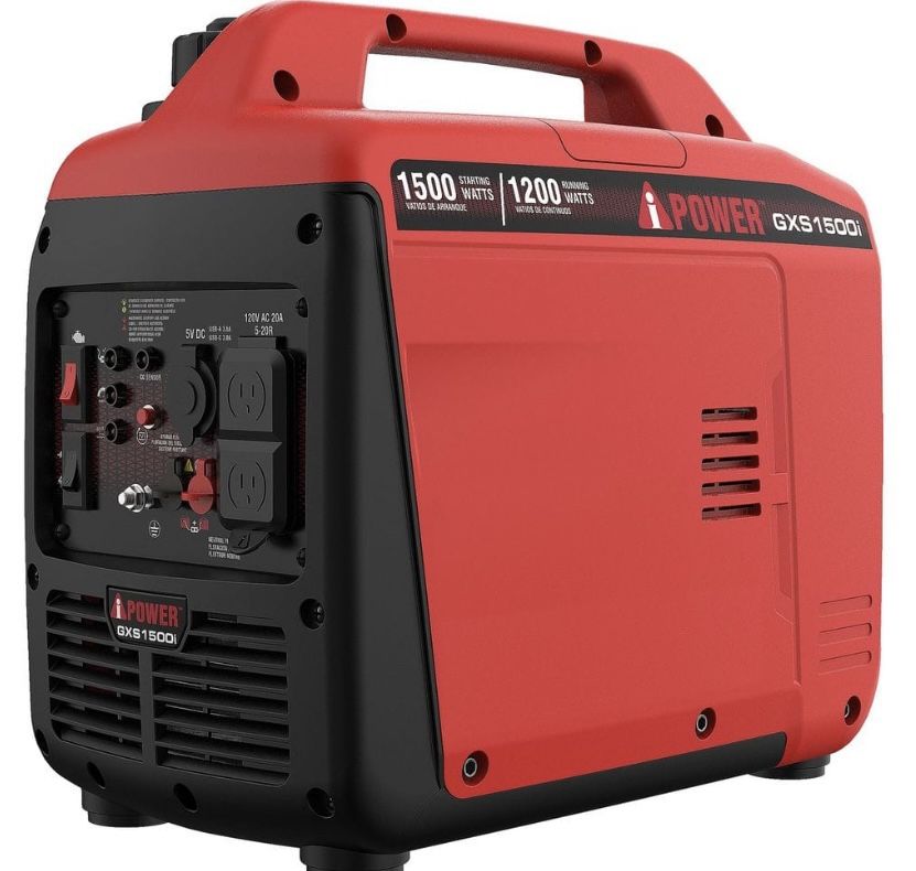 A-iPower 1500-Watt Recoil Start Gasoline Powered Ultra-Light Inverter Generator with 60cc OHV Engine and CO Sensor Shutdown