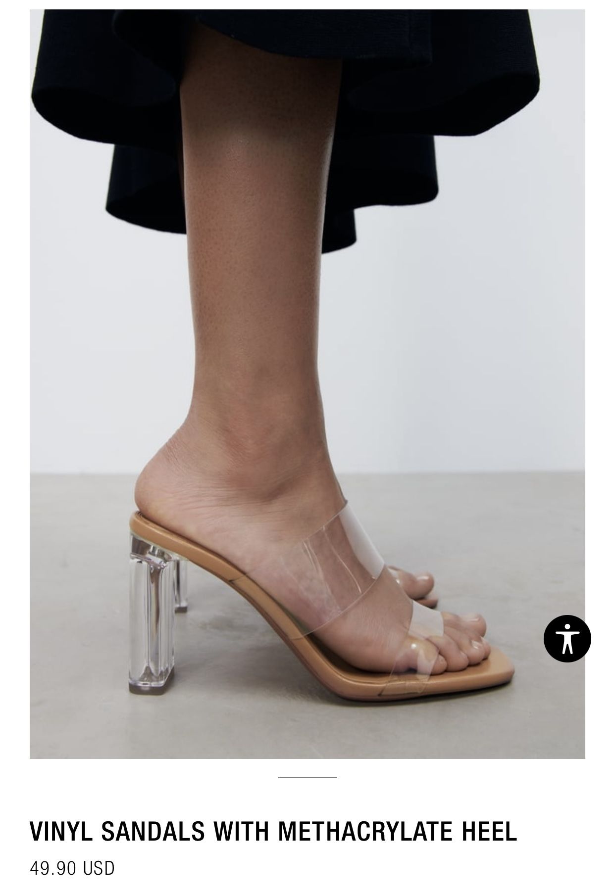 Zara Basic Collection Clear Heels From Berlin Size 8.5 US / 40 EU