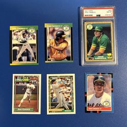 Lot Of 6 Jose Canseco Cards Including PSA Graded Rookie 