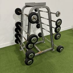 Troy 20-110 Lb Barbell Set w/ Rack- Commercial Gym Equipment